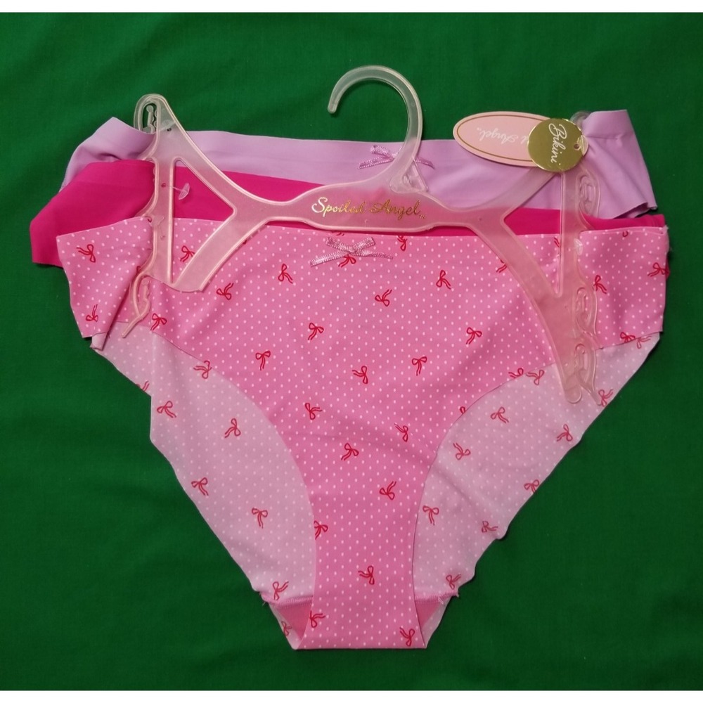 Spoiled Angel Womens Medium Bikini Panties 3 Pack Solid & Multi Color NWT